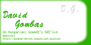 david gombas business card